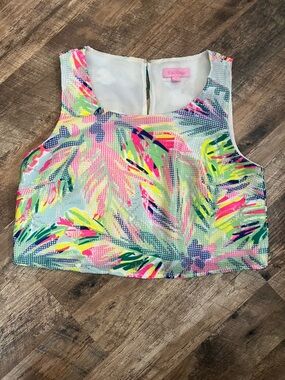 Lilly Pulitzer Hilah Crop Top in Island Time Print